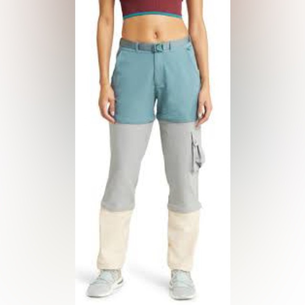 Outdoor Voices RecTrek Zip-Off Pant - Teal/Gray/Ivory - Women's Small